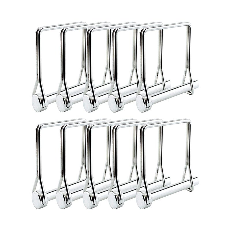 Truleego 5/16" x 2" Trailer Hitch Pin 10 Pack, Heavy Duty Carbon Steel Hitch Locking Pins, Zinc Plated Rust-Resistant Coupler Pins for Utility Trailer, RV, Boat, Lawn Tractor, Farm Equipment - Image 1